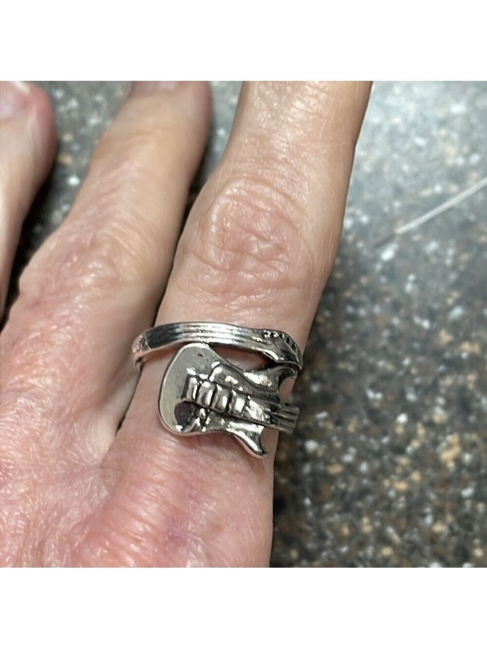 Boho Rocker Guitar Spoon Ring #769 - Picture 8 of 9